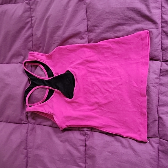 Hot Barbie Pink Brasil Sul Tank top with built-in sports bra. Size S/M - Picture 2 of 5